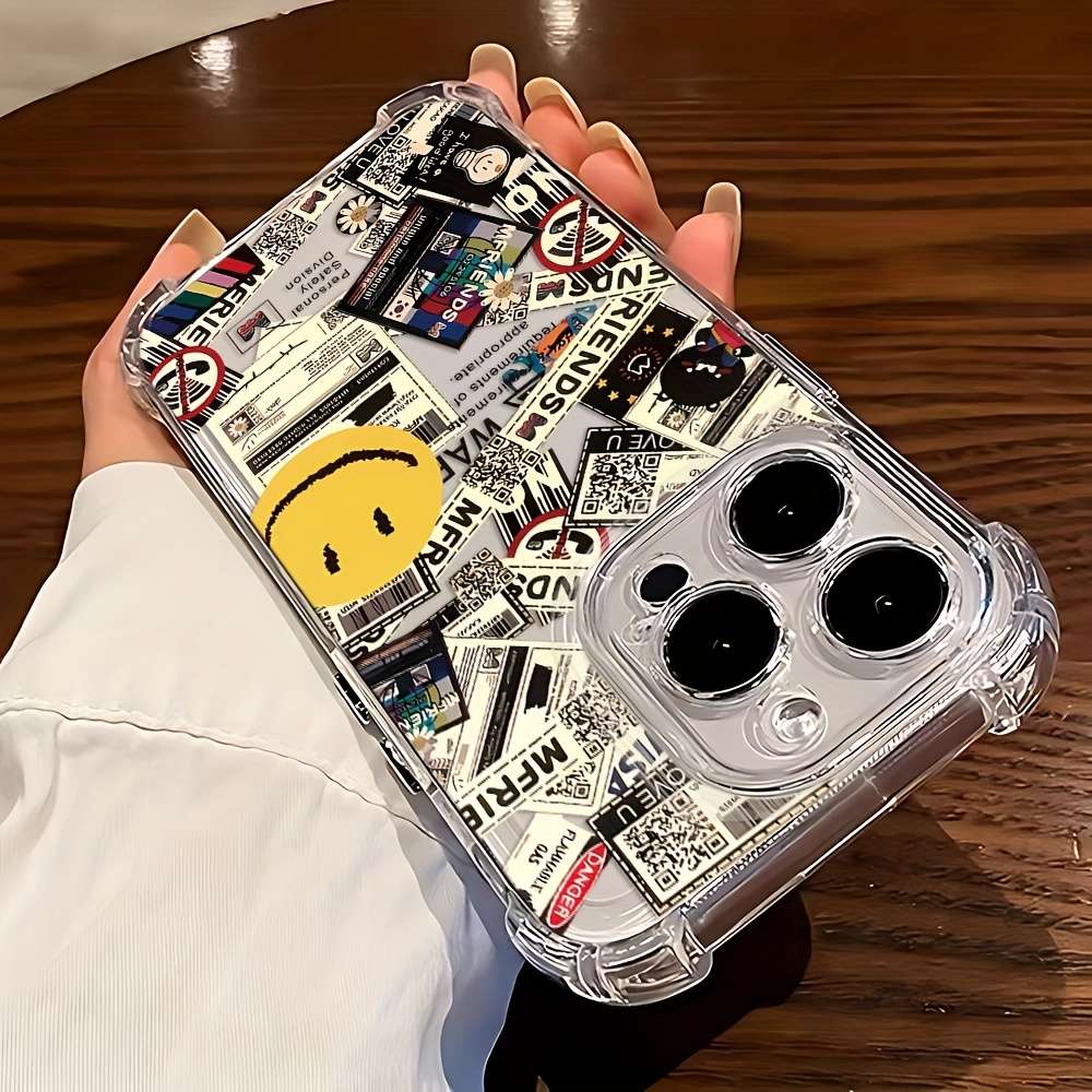 1Pc Mixed Color  For iPhone XR Graffiti Label Phone Case