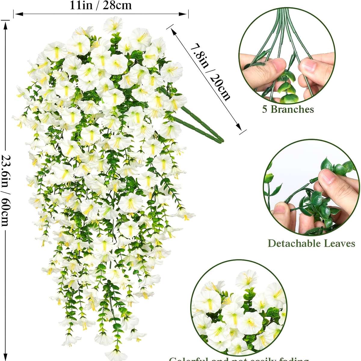Simulated Flower Color 2Pcs White