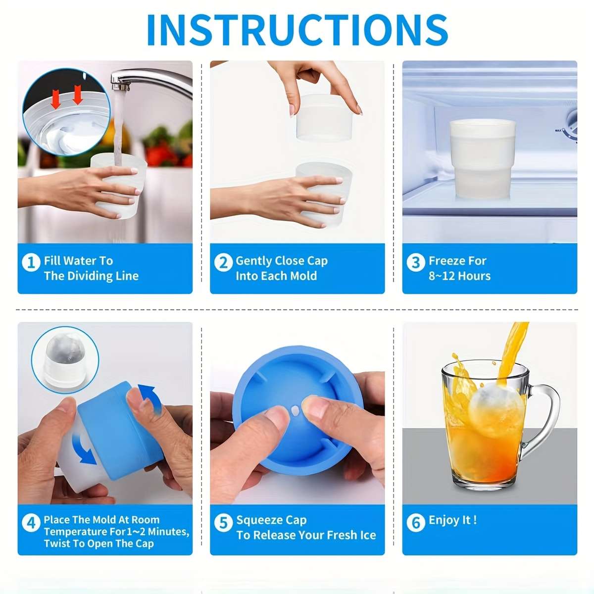 Ice Molds Items Whiteblue2Pcs