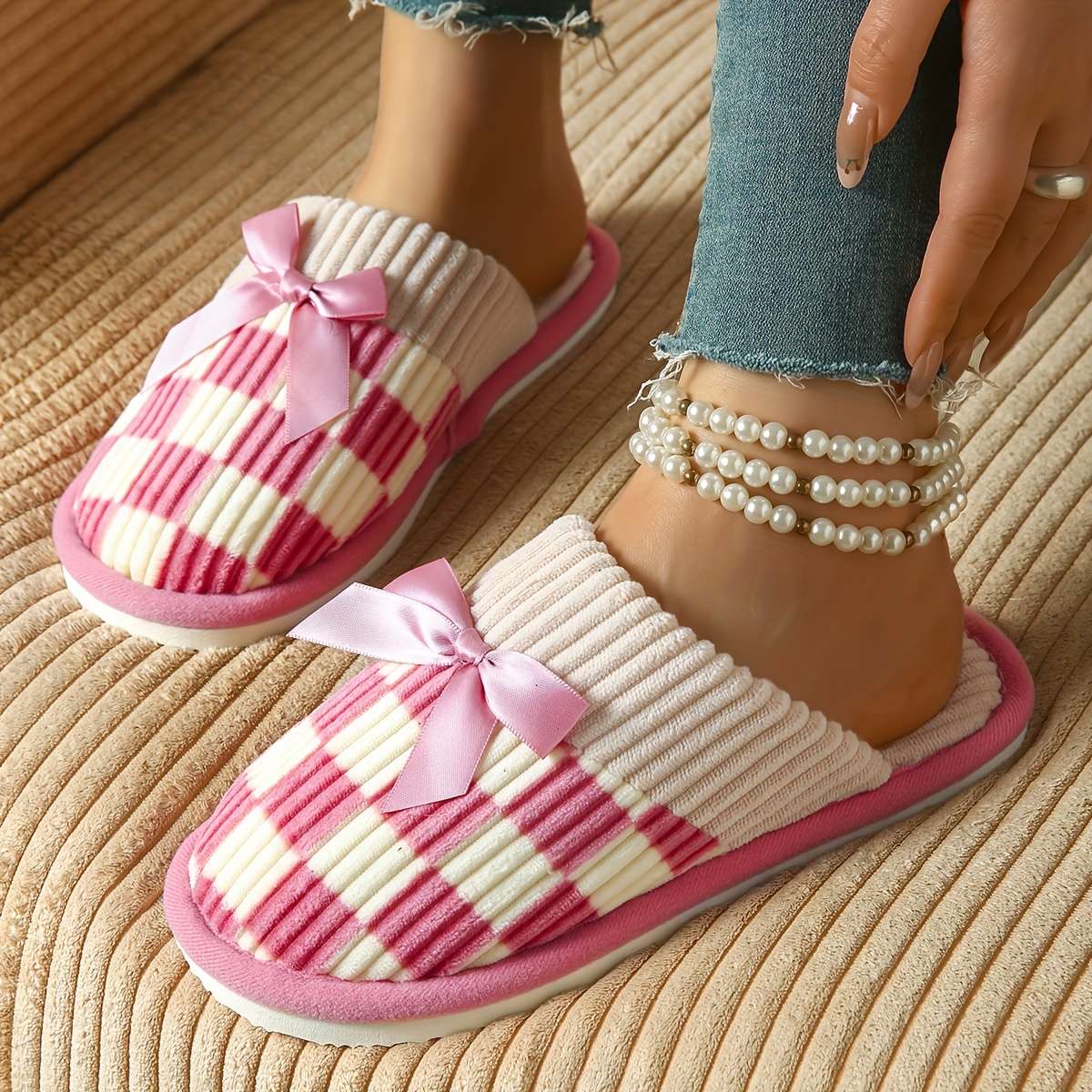 Cotton Slippers Color Grey Sizeuk 6.5-7