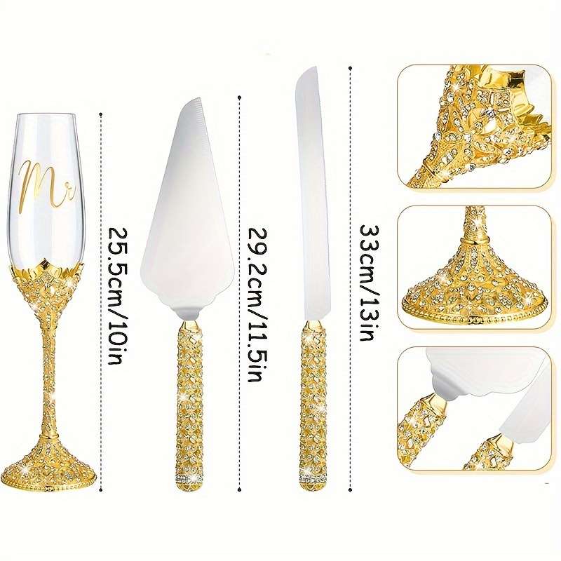 Wedding Supplies Color 4Pcs Golden