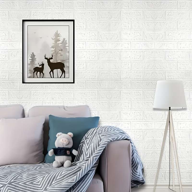 1pc 3D Wall Tile Stickers Self-Adhesive Foam Brick Patterns for Impact-Resistant Wallpaper Wa