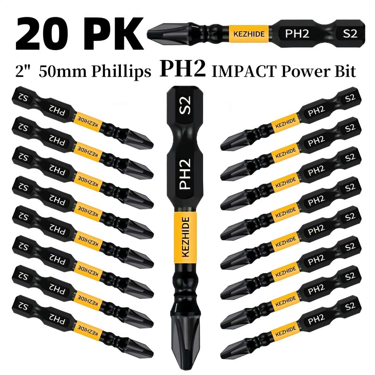 Screwdriver Bit Tool Set Model 50Mmph2 Quantity 5Pcs