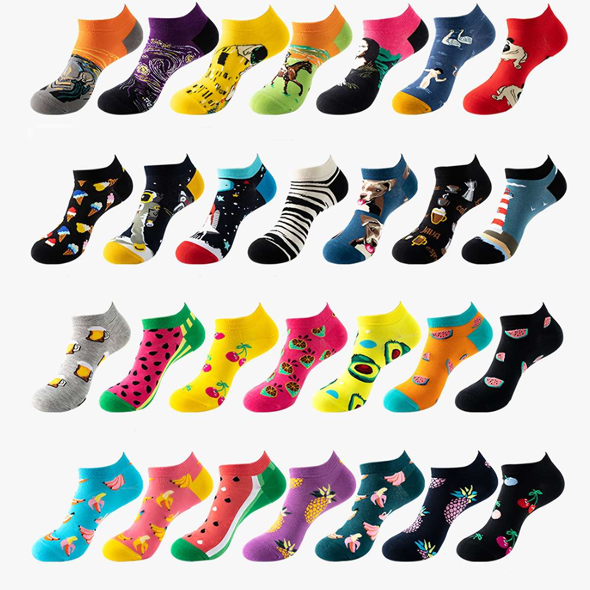 4 Pairs Of Random Colors One Size High Elastic Socks