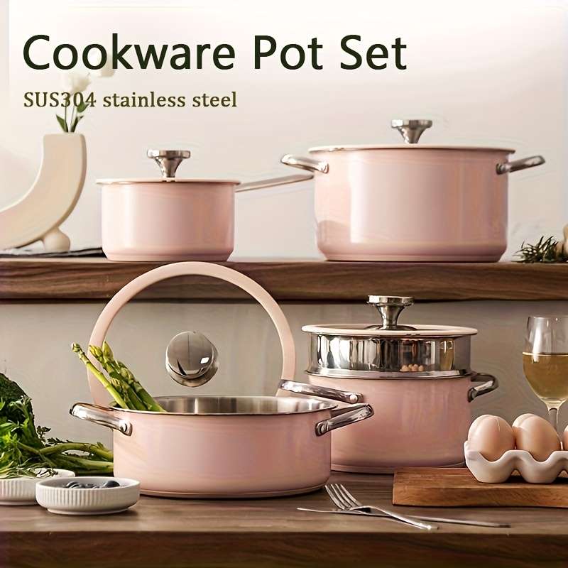 Ultimate Pink Single Set Ceramic Coated Cookware Outdoor