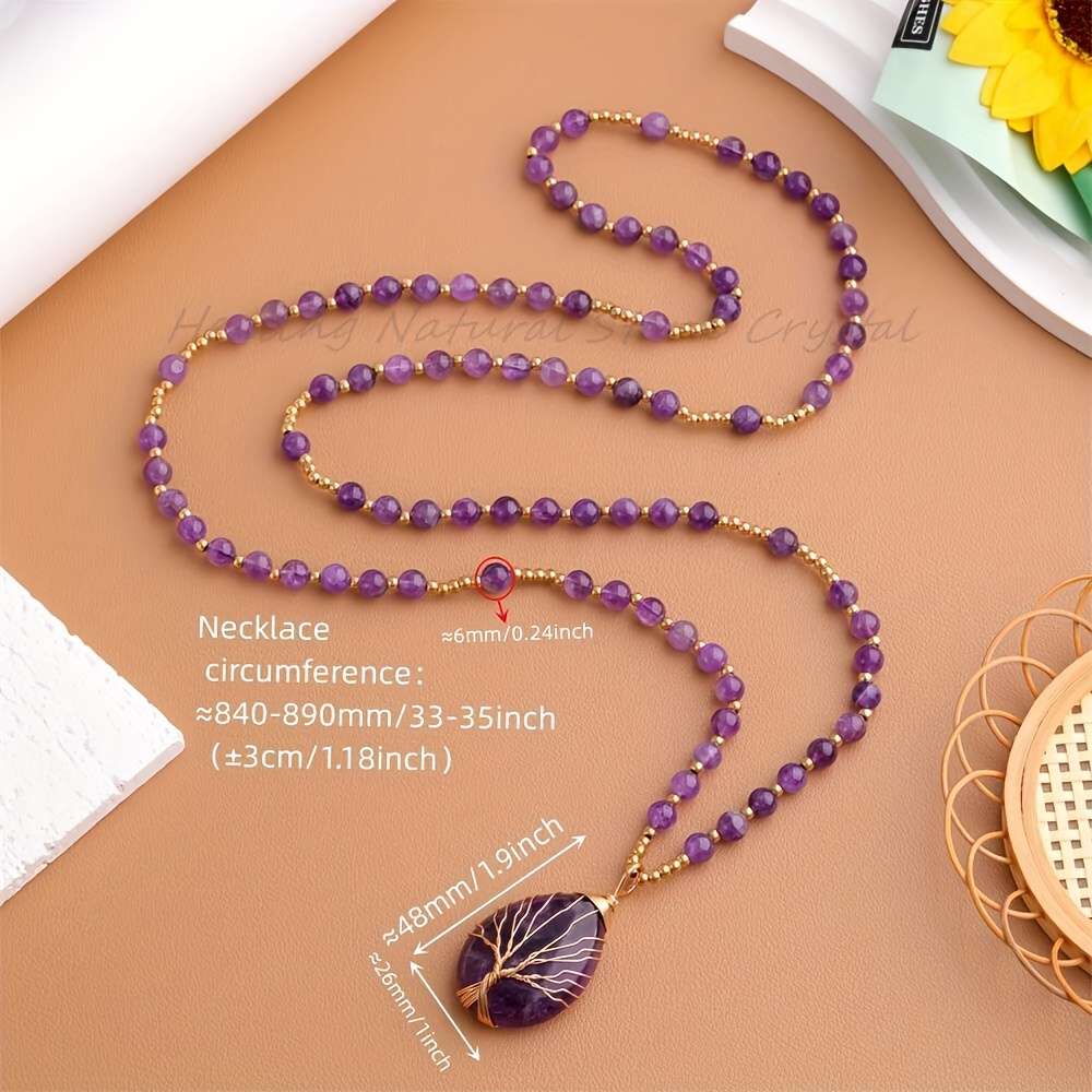 Womens Necklace Material Amethyst 1Pc