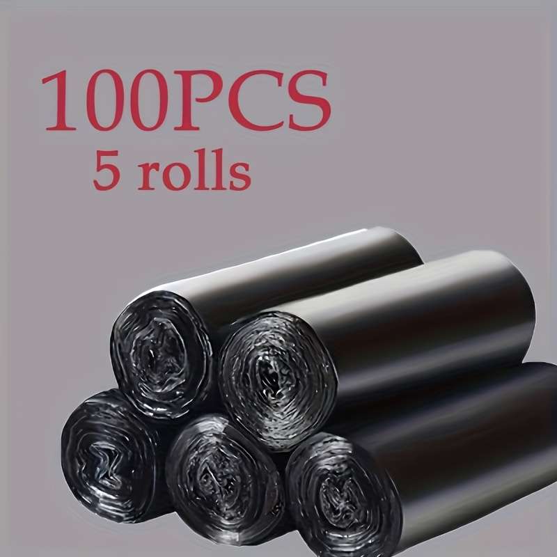 Trash Bag5 Rolls Of 100 Black Pieces