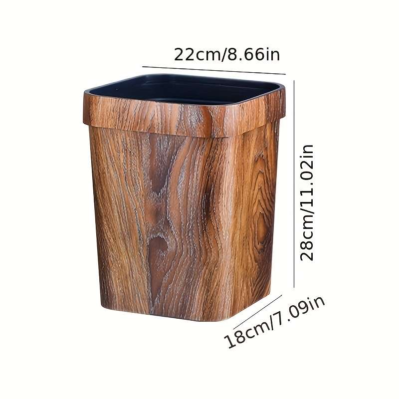 Garbage Can Color Press Ring Wood Grain 7L