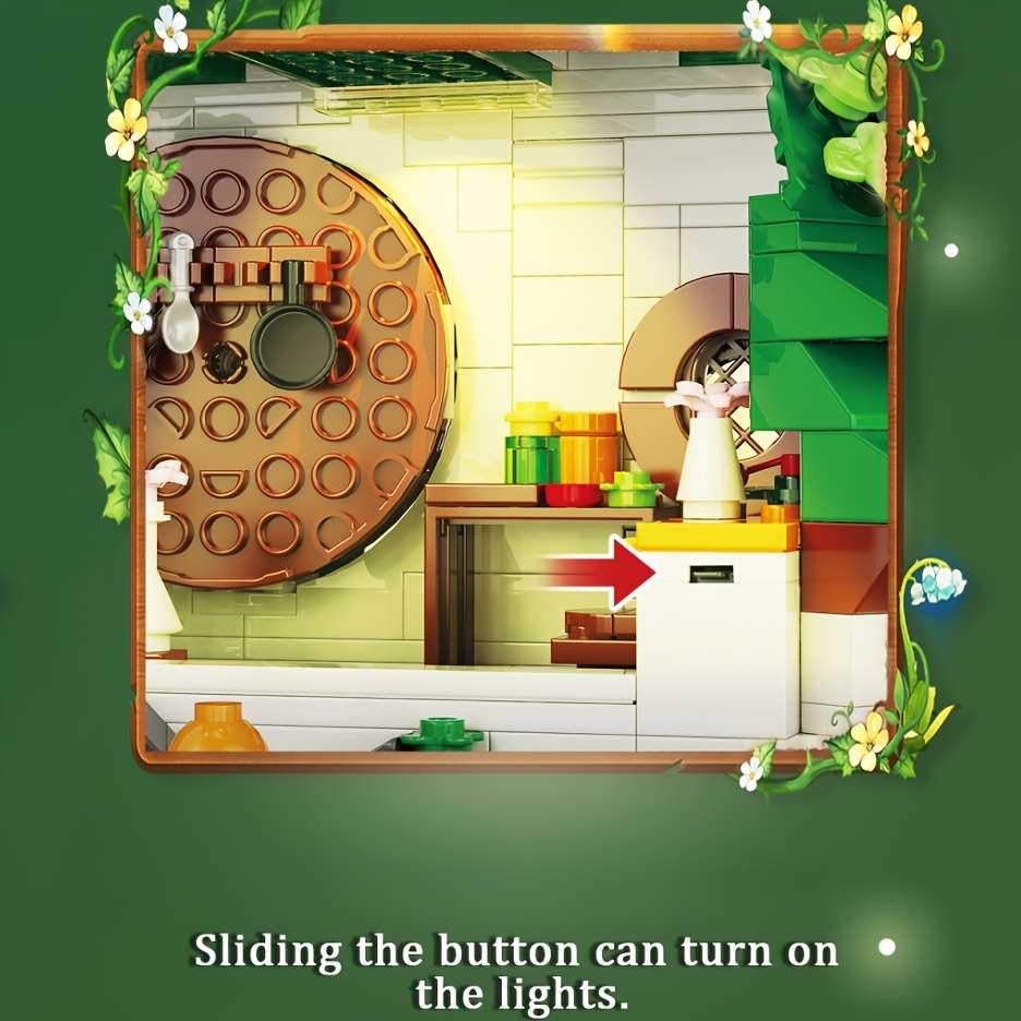 Tec Creators Dwarf Cabin Building Blocks Fairy Tale House Model With Greenery