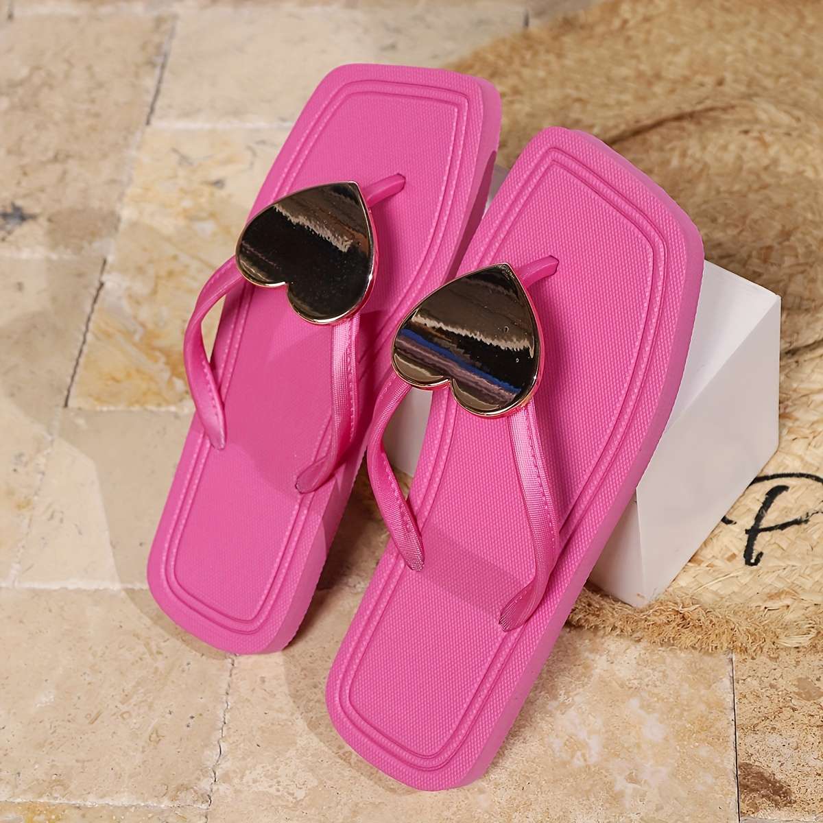 Ladies Summer Flip Flops Black Uk 7.5-8