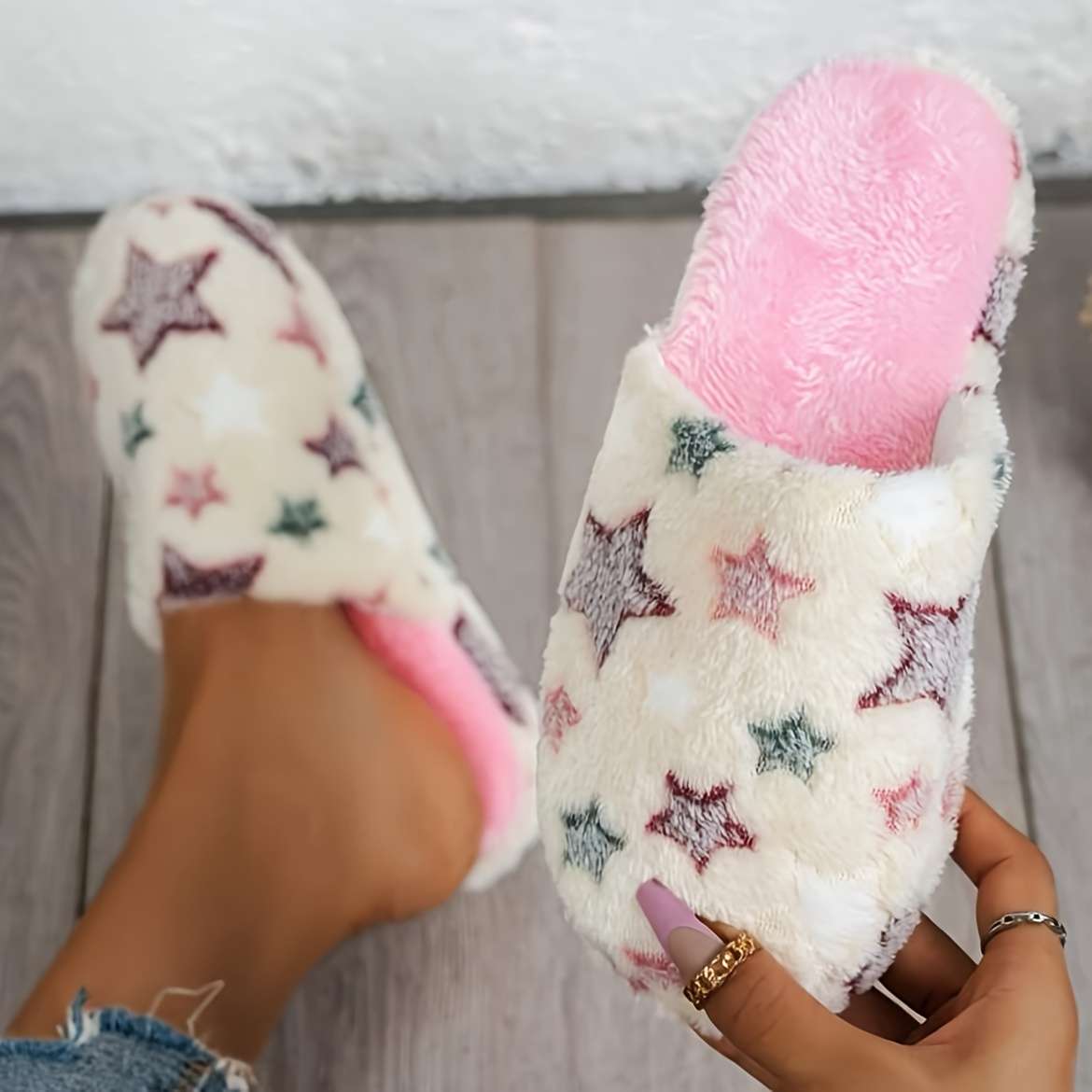 Cotton Slippers Color White Sizeuk 4.5-5