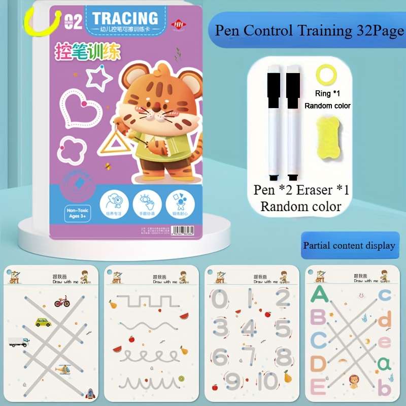 32 Pages Reusable Magic Practice Copybook Set Whole Brain Development Training