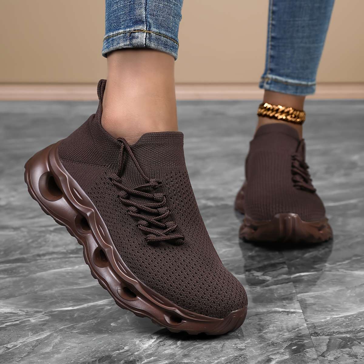Women S Sneakers Color Brown Sizeuk 8
