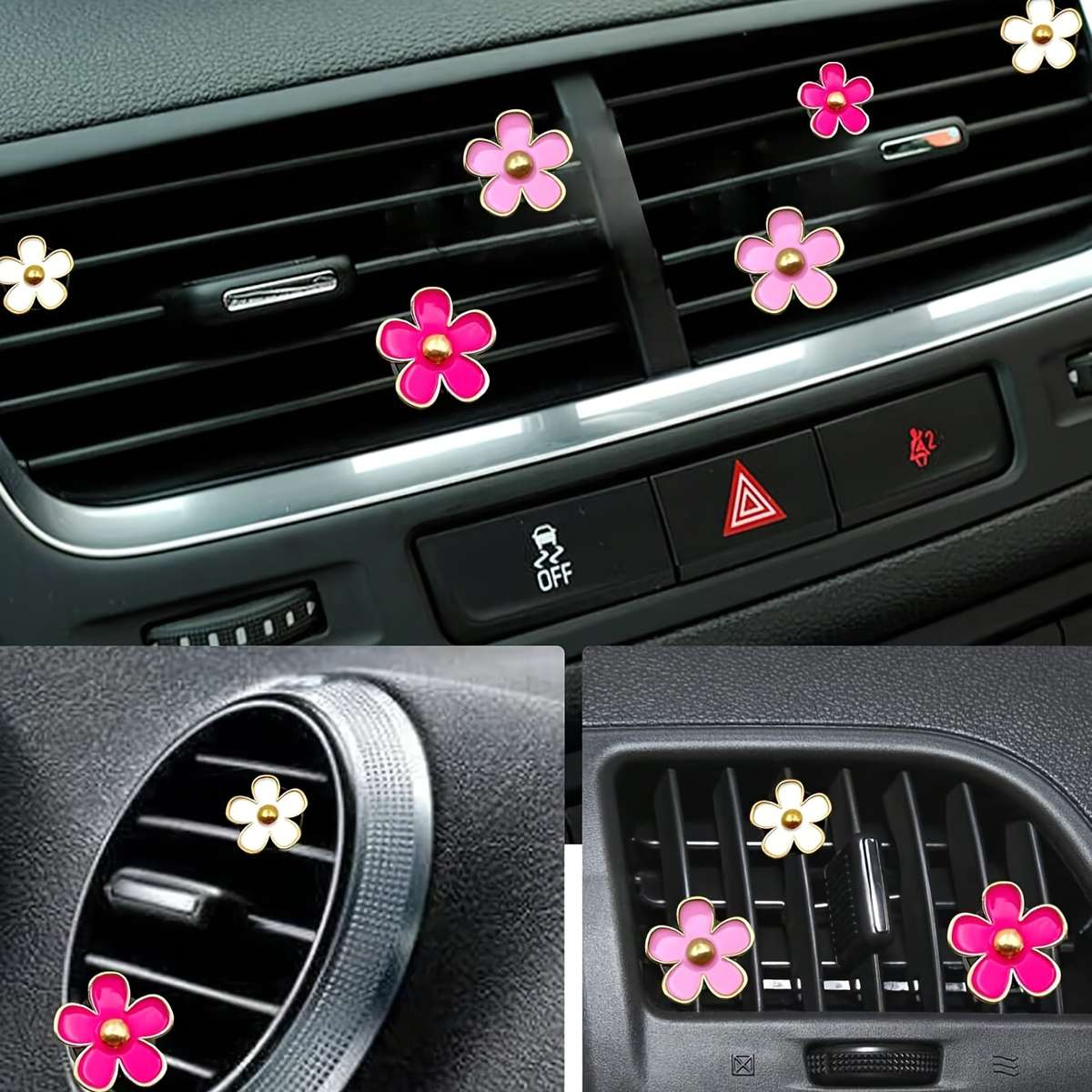 Car Interior Decor Items 3 Pieces White