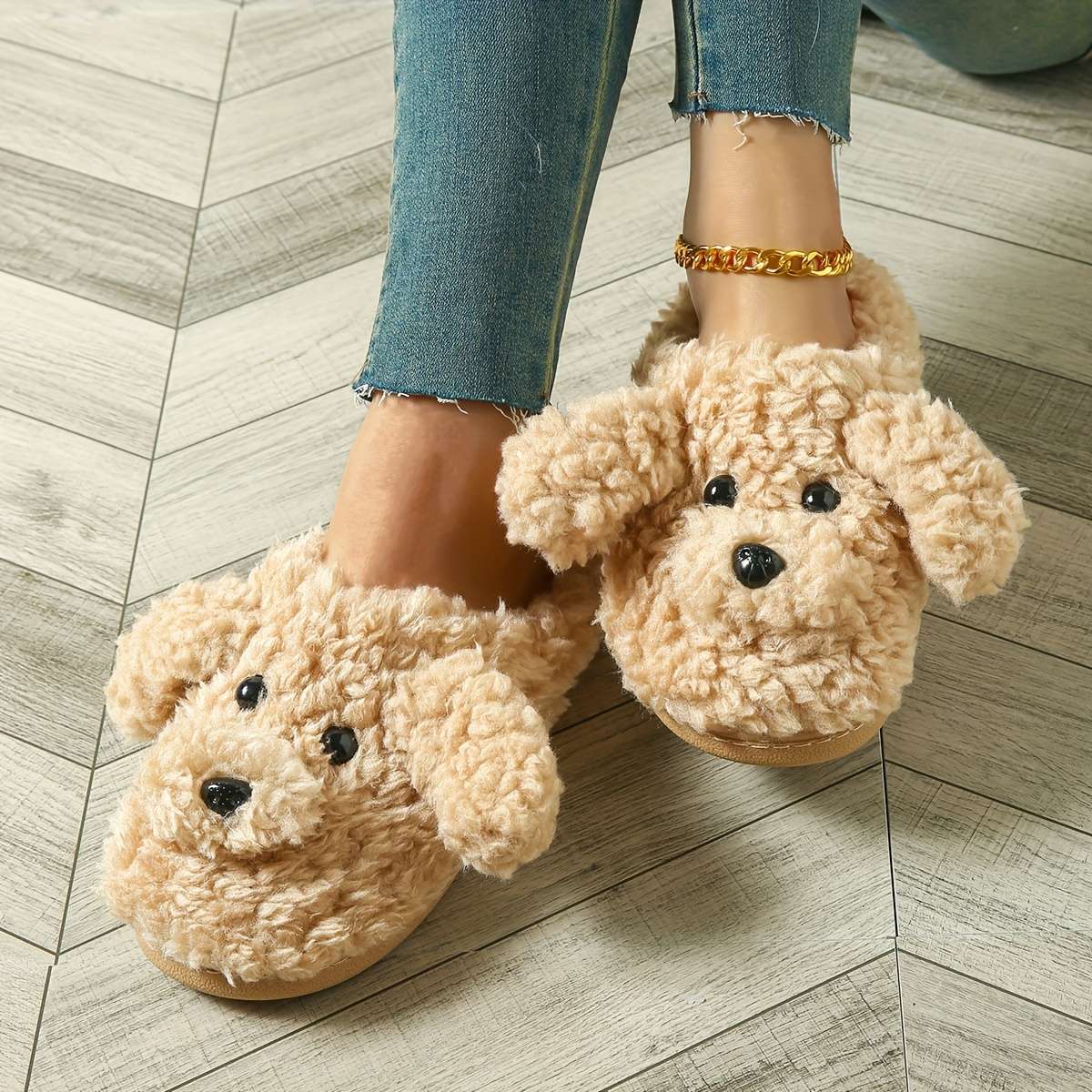 Cotton Slippers Color Camel Sizeuk 6.5-7