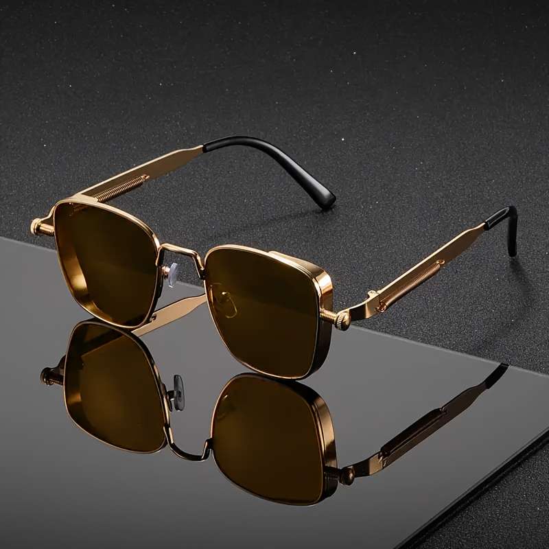 Mens Glasses Color Golden Frame Gray Lens