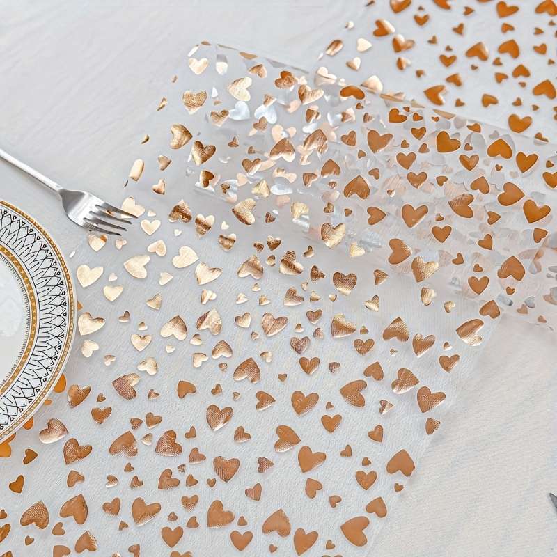 Wedding Supplies Color Shiny Silvery Little Heart Quantity S28Cm*275Cm