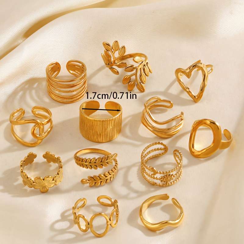 Luxury Heart Boho Style Finger Ring Quantity Random Rings