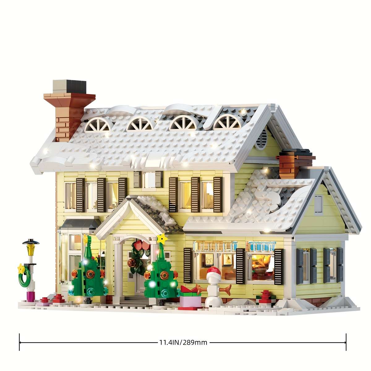 3D Building Model Puzzle Set Style Christmas Holiday House