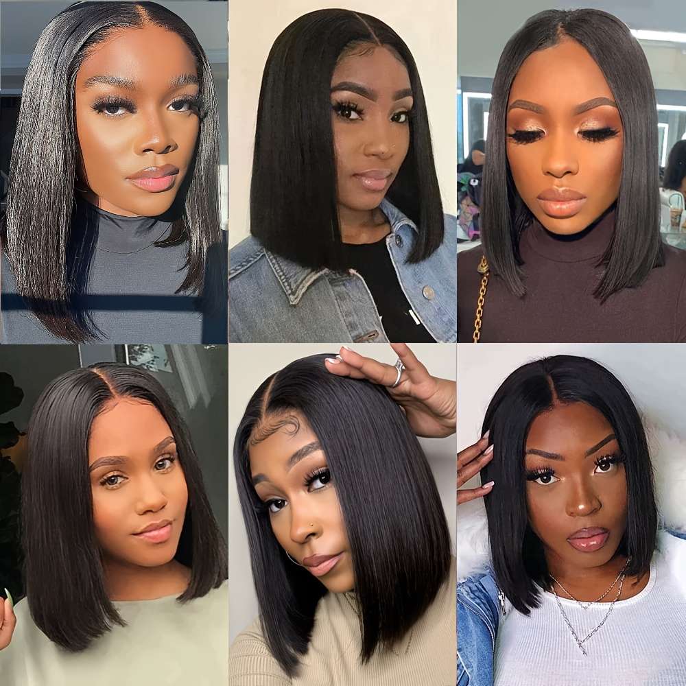 Black Womens Wigs Hair Length 20.32Cm