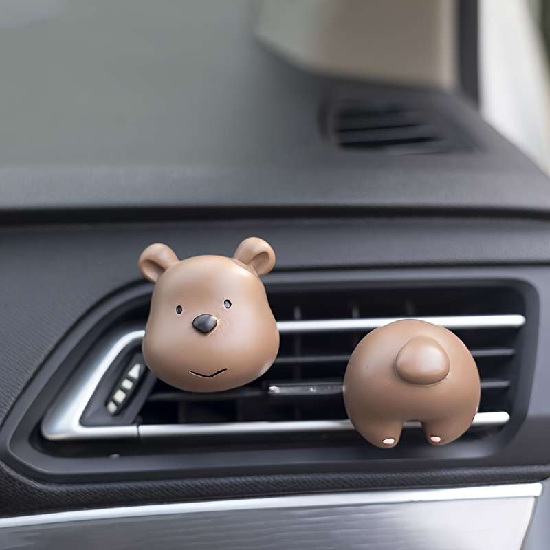 Car Interior Decor  2Pcs White Bear