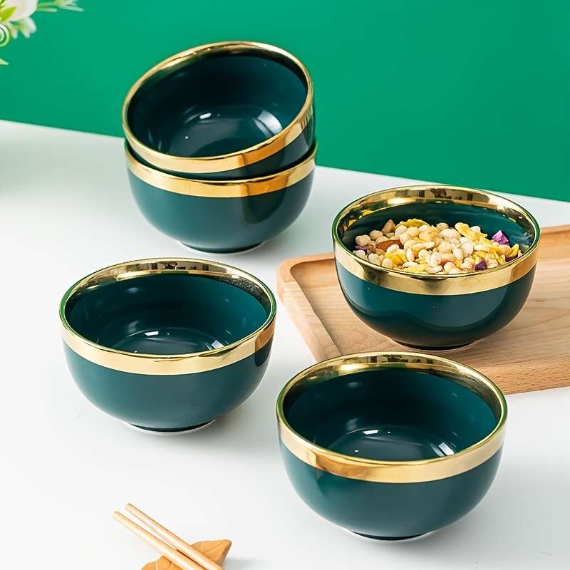 Bowl Items 4Pcs 4.5In Bowl Createdemerald Golden Plated