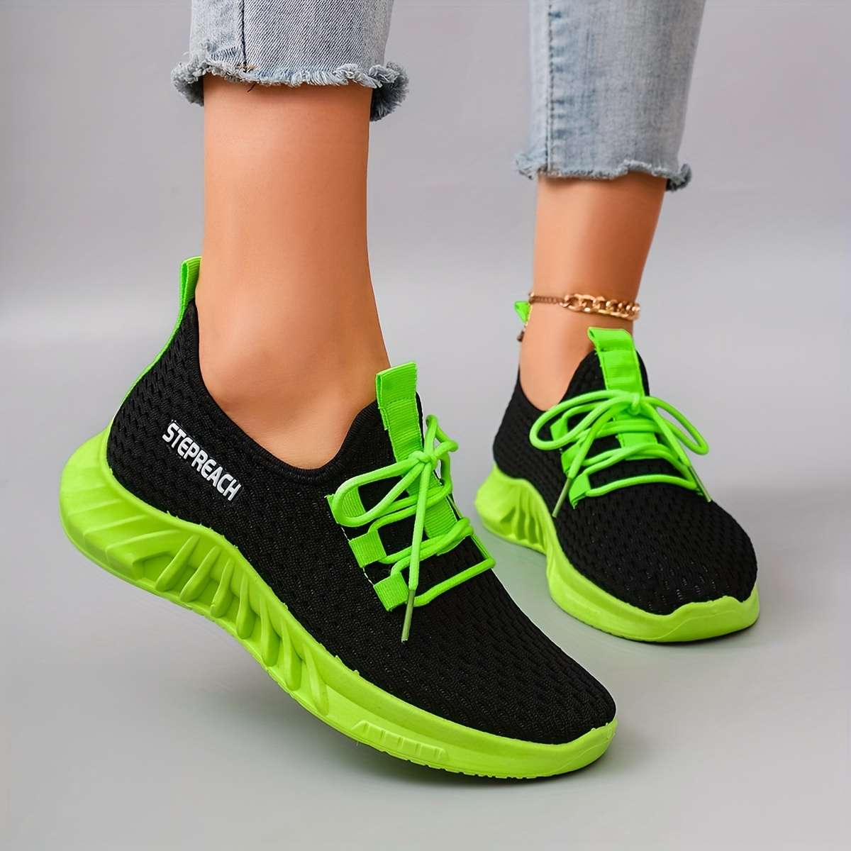 Women S Sneakers Color Green Sizeuk 7.5