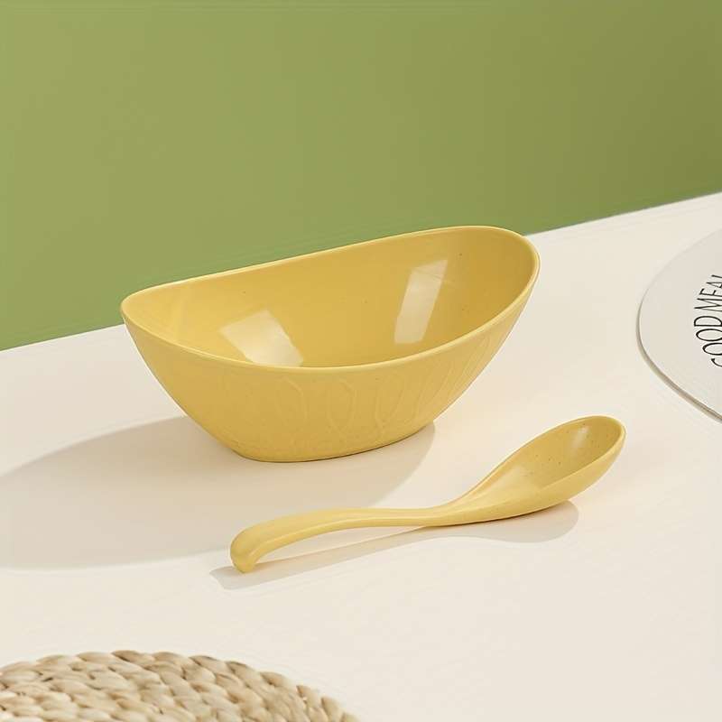 Bowl Color Yellow With A Spoon Modelsmall