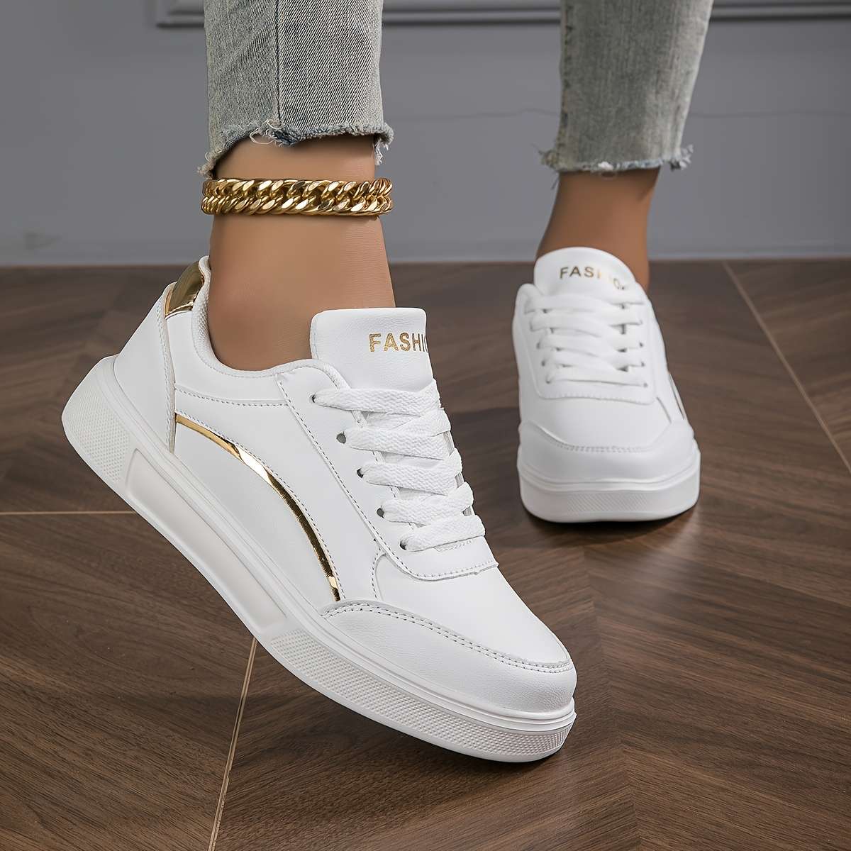 Sneakers Color Golden Sizeuk 5
