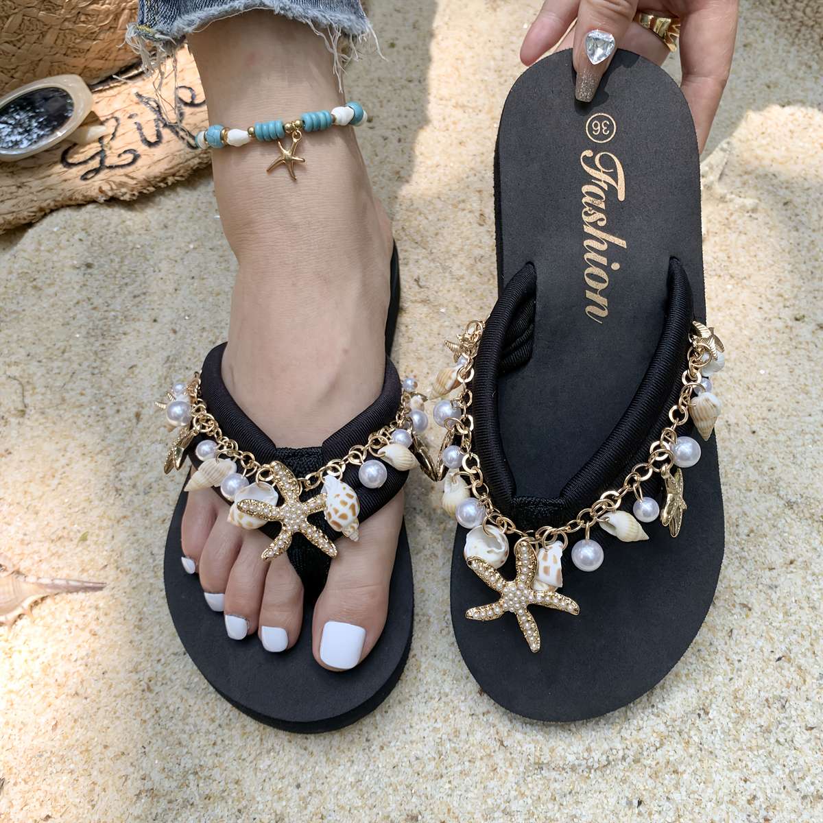 Ladies Summer Flip Flops Black Uk 7