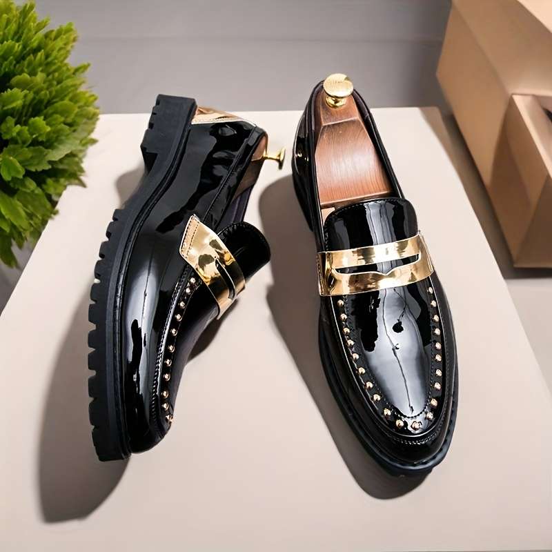 Mens Leather Shoes Color Black Sizeuk 7