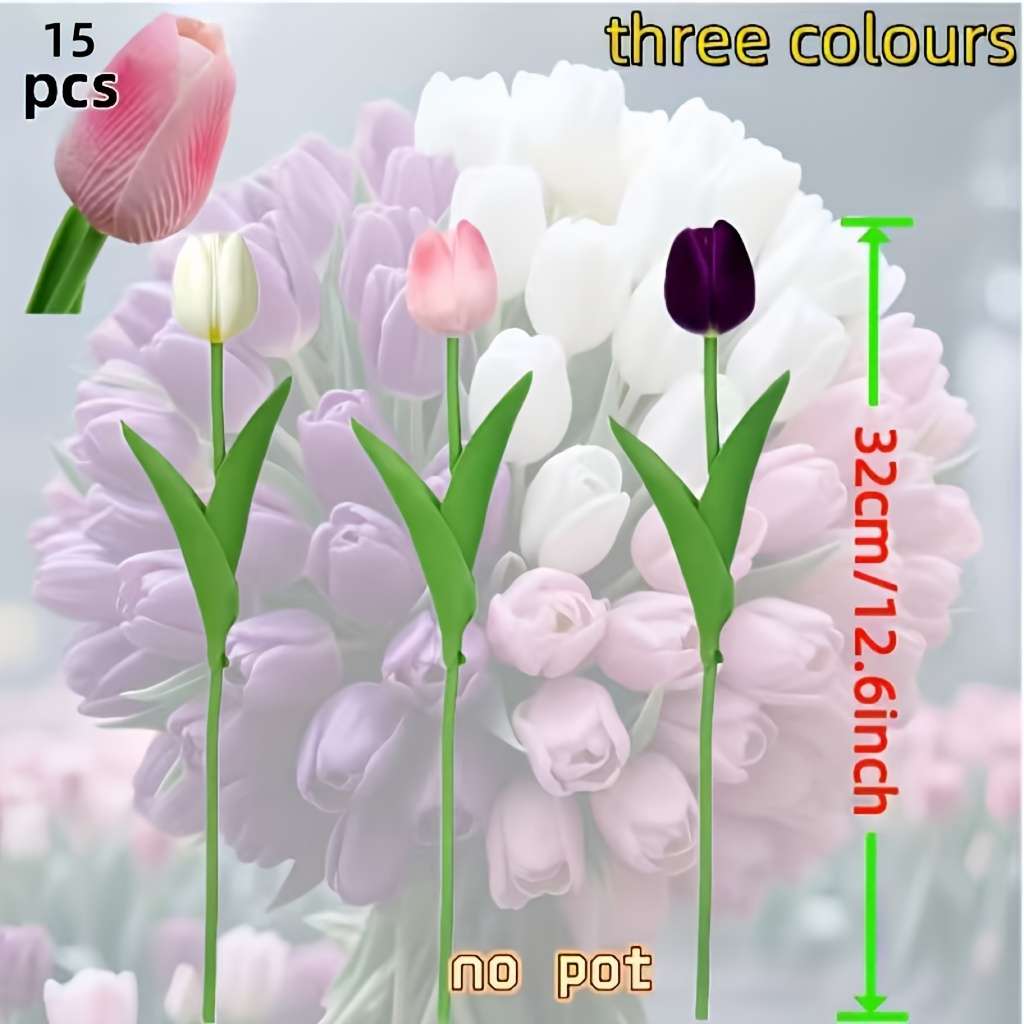 Simulated Flower Quantity 5Pcs White5Pcs Pink5Pcs Purple