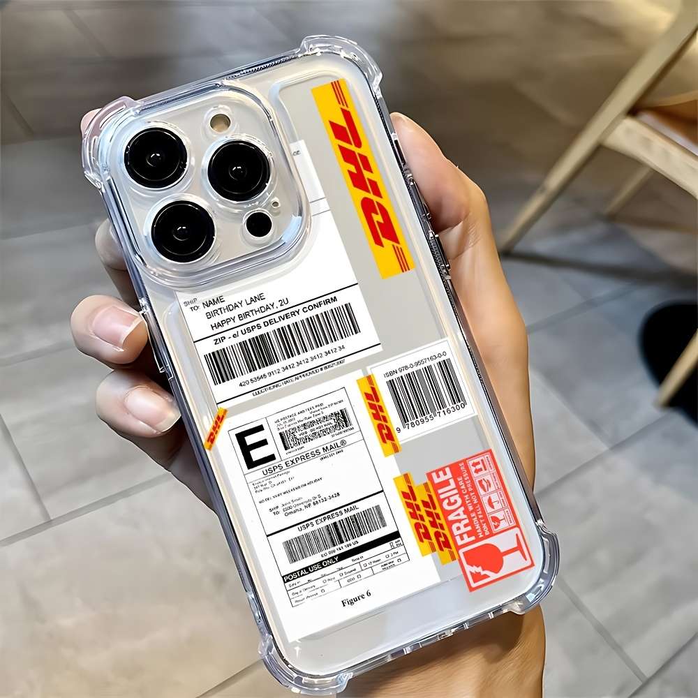 1Pc Mixed Color For iPhone 14 Plus Express Company Label Phone Case