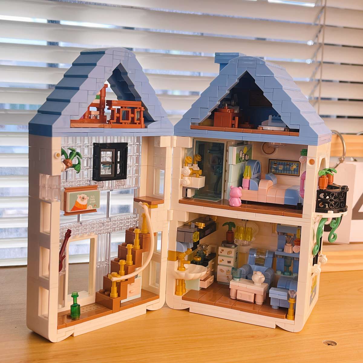 Building Toy Architectural Model Toy Set Model Large Townhouse Building Blocks   1092Pcs