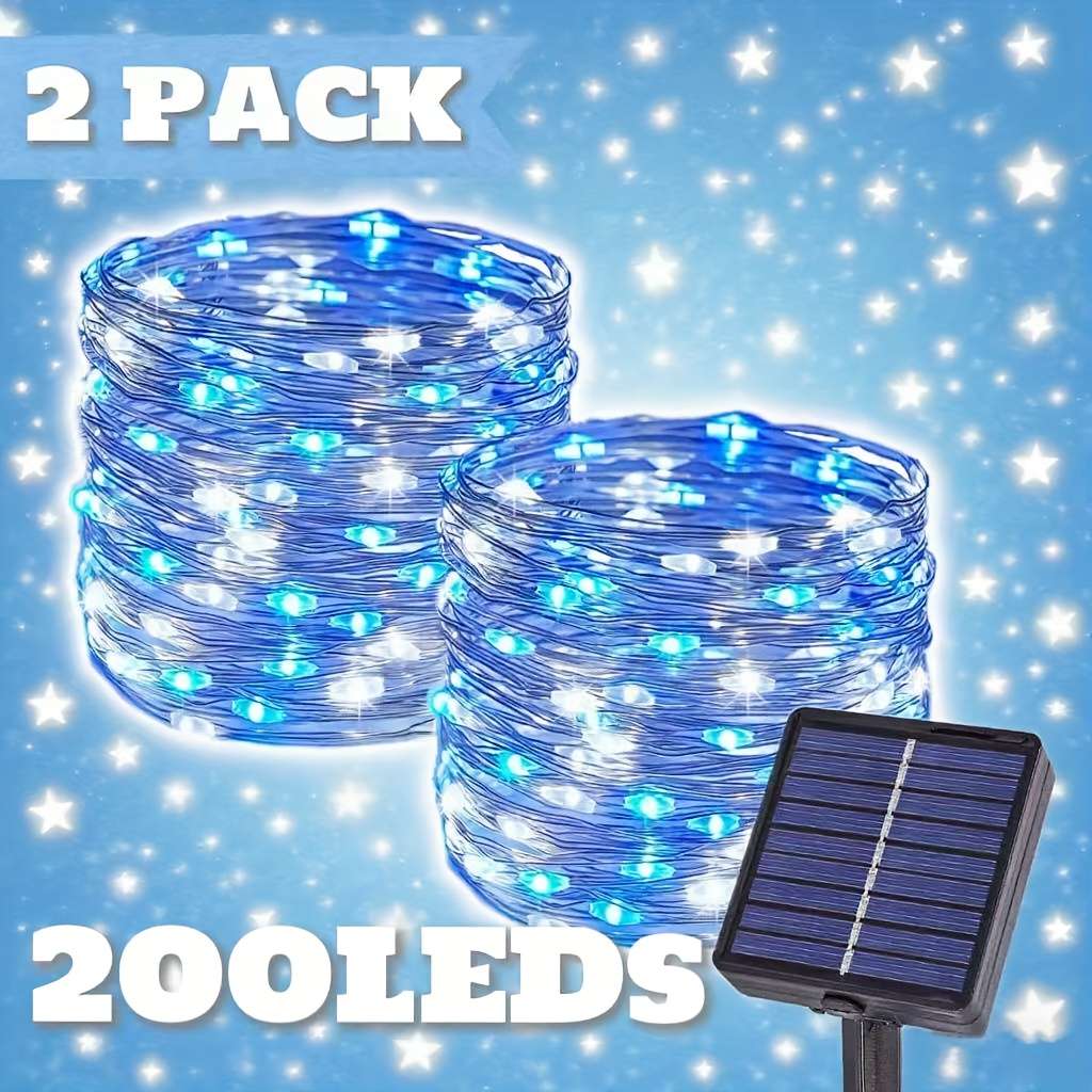 String Lights Color 2Pack   Blue And White Size2* 50Leds 7M 23Ft