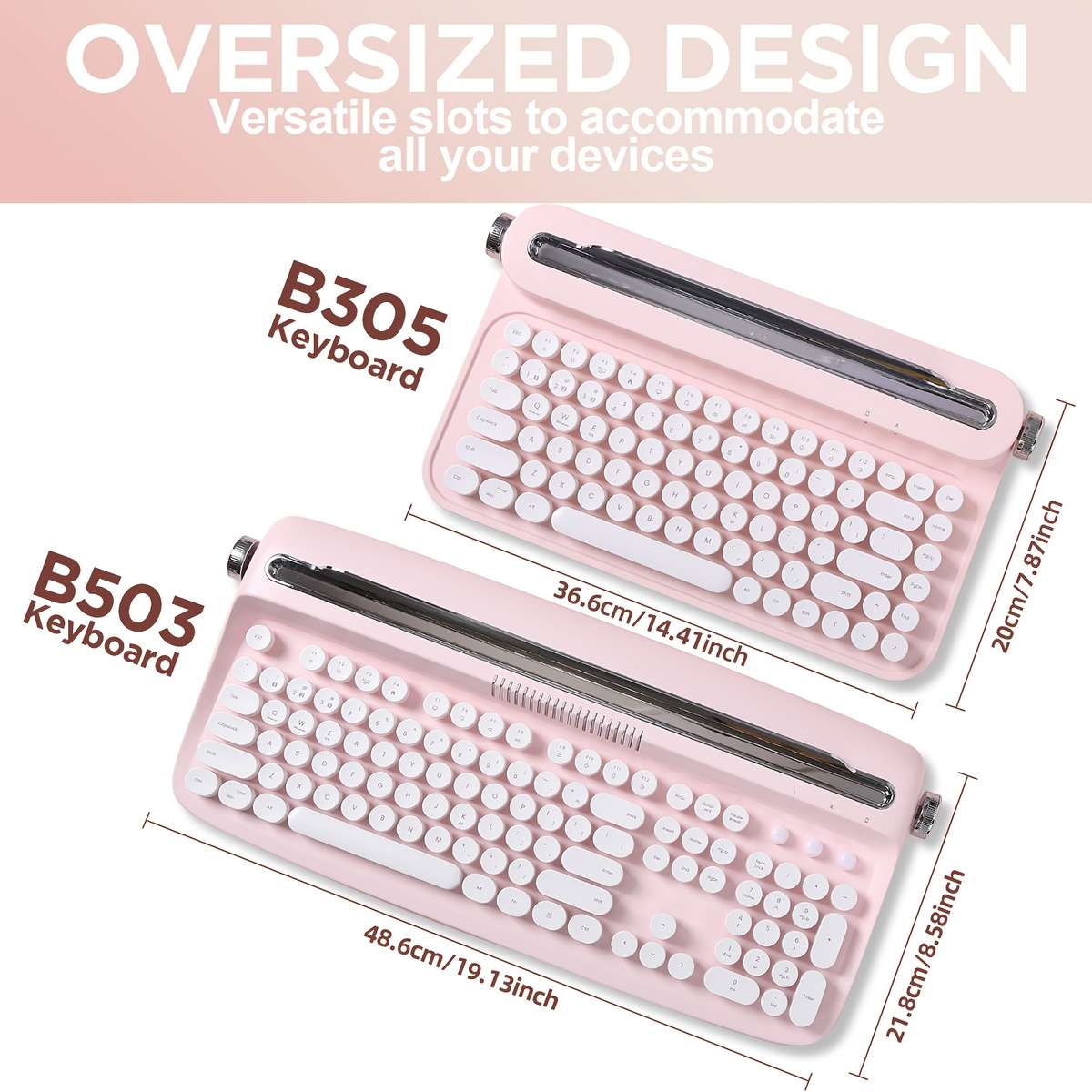 YUNZII B303 Pink Wireless Keyboard