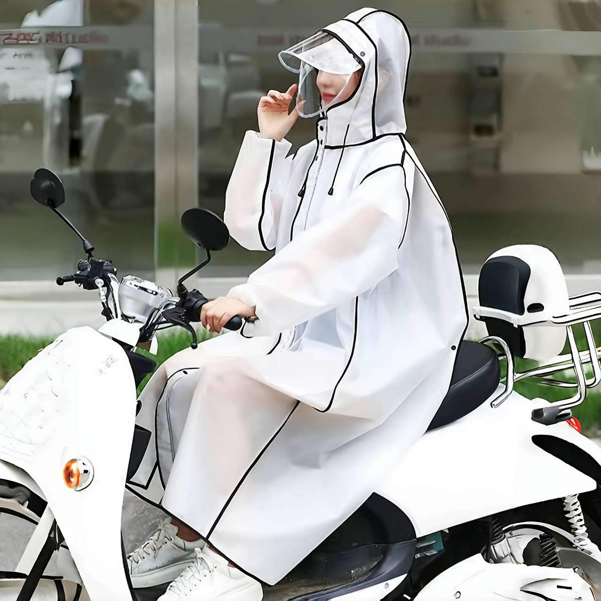 Raincoat White Border Model M