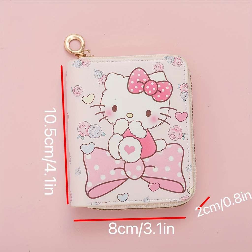 1pc Authorized Sanrio Hello Kitty Print Short WalletSecure Key Card OrganizerStylish Coin P