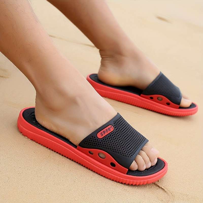 Men Slippers Summer Style Red Size Uk 7