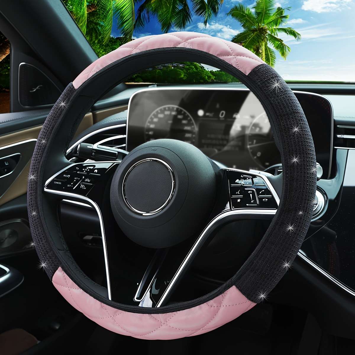 Car Steering Wheel Cover Black