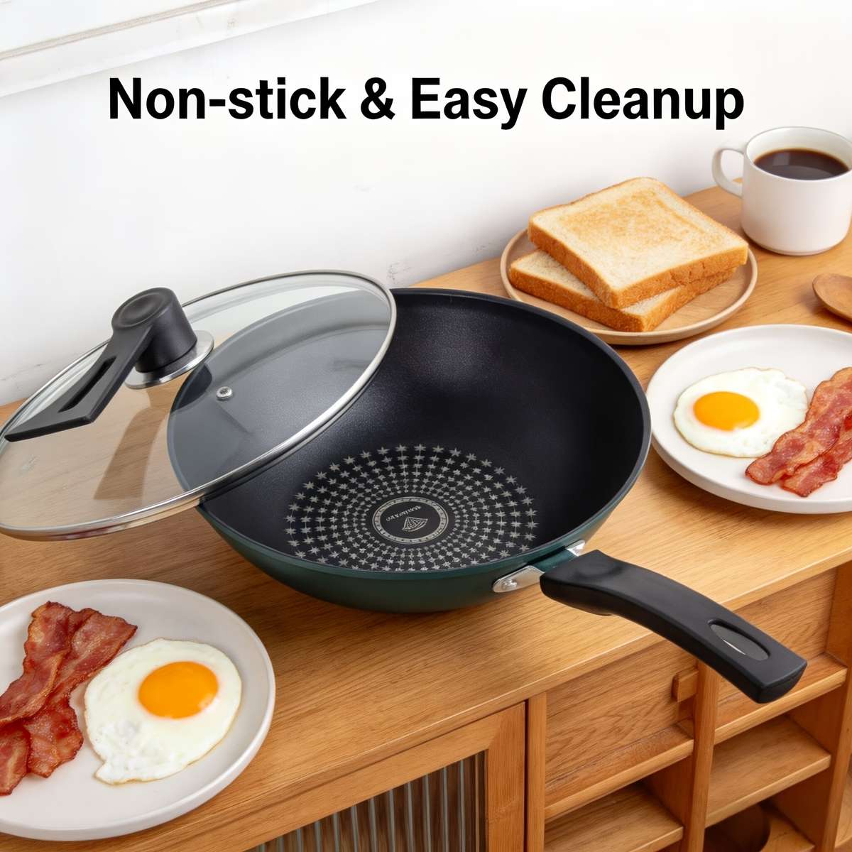 Frying Pan Color 28Cm Green Woklid Included