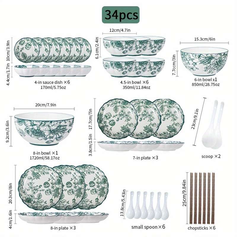 Bowl Quantity 6Person 34Piece Set