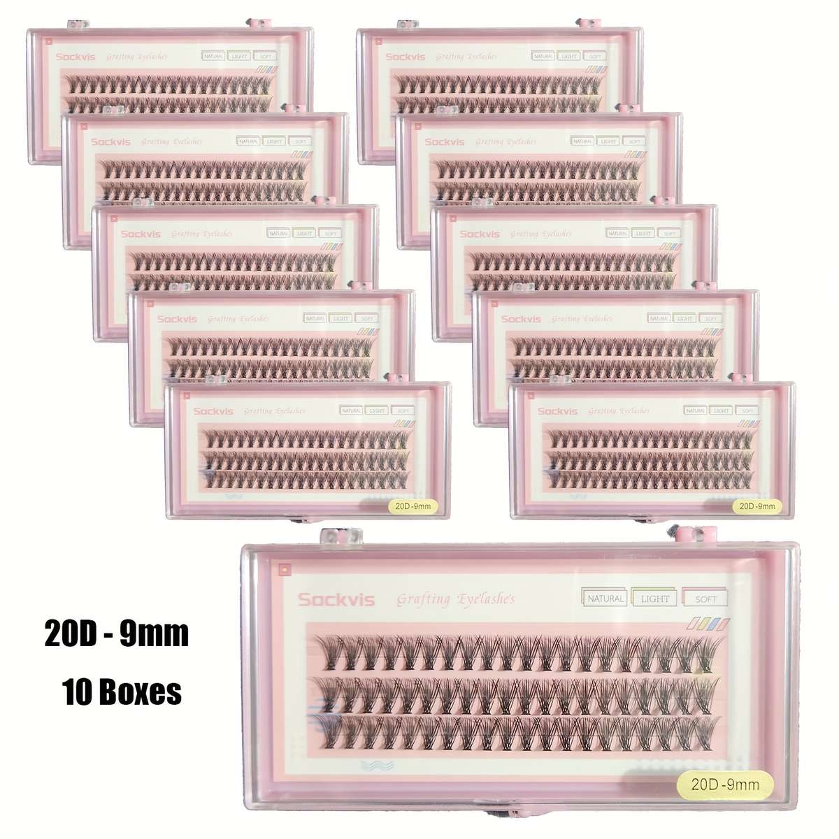 Natural Wispy Individual Lashes Model 20d 12mm 10 Boxes 14mm