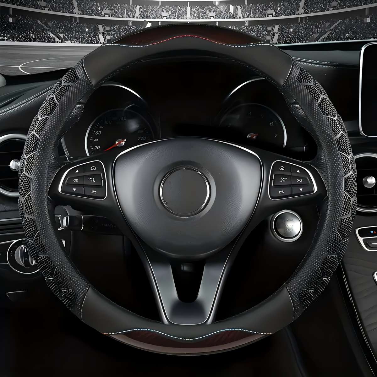 Car Steering Wheel Cover Coffee Color