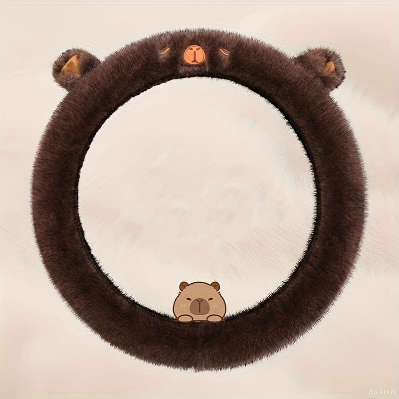 Car Steering Wheel Cover Brown Model D Type