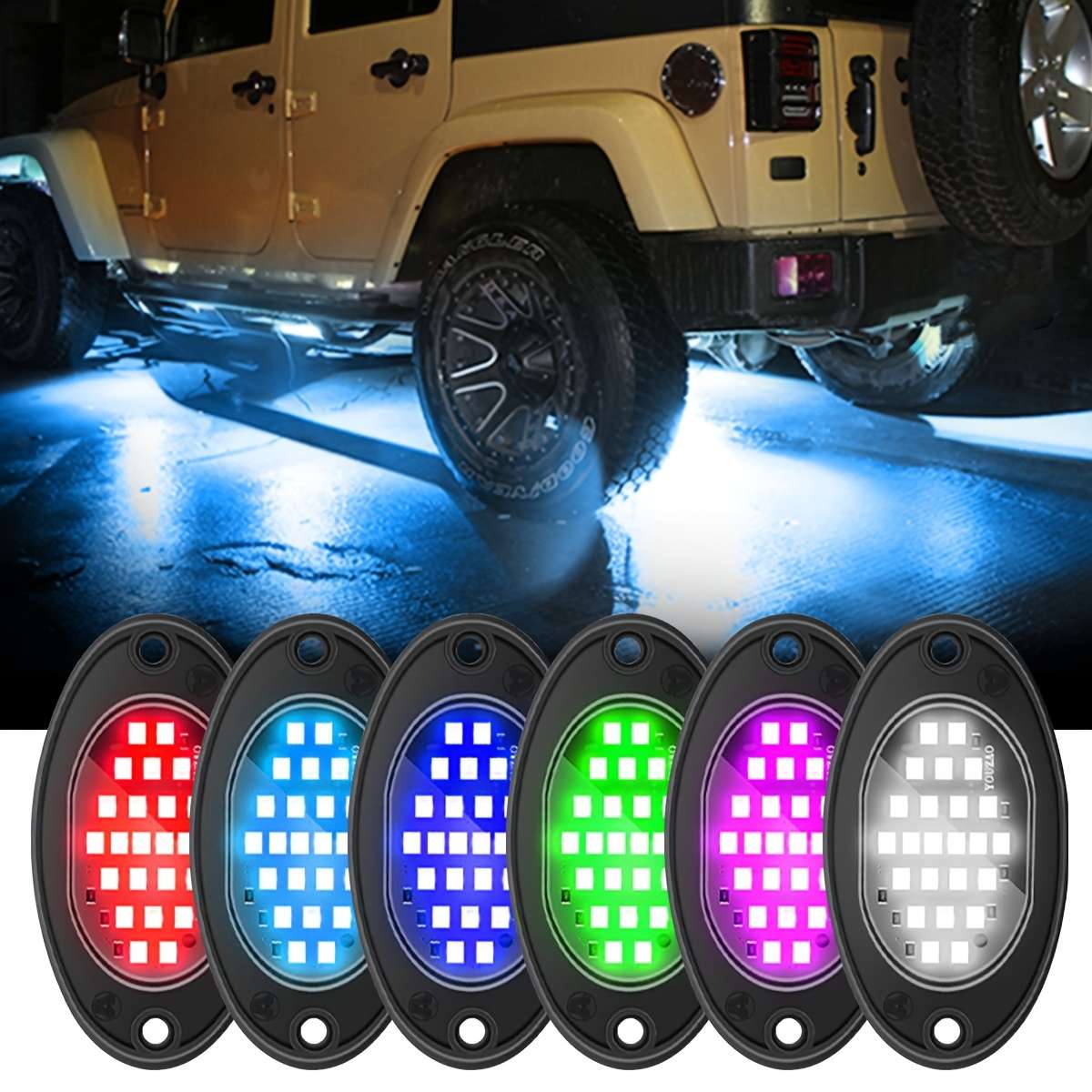 Car Lights Items 6Pcsblue