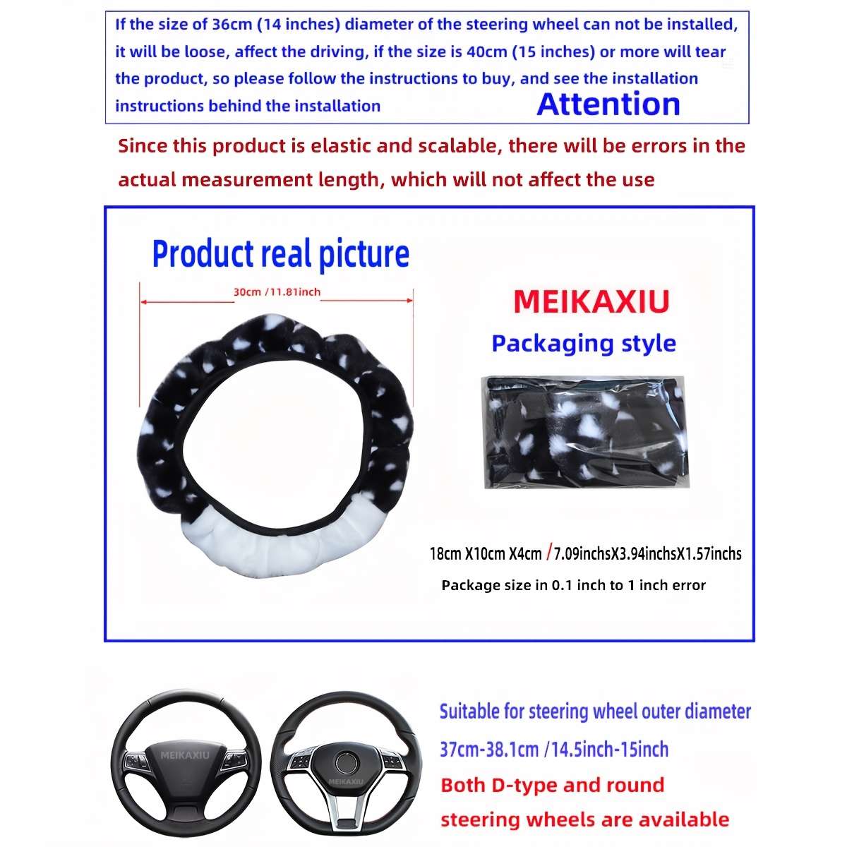 Car Steering Wheel Cover Gray