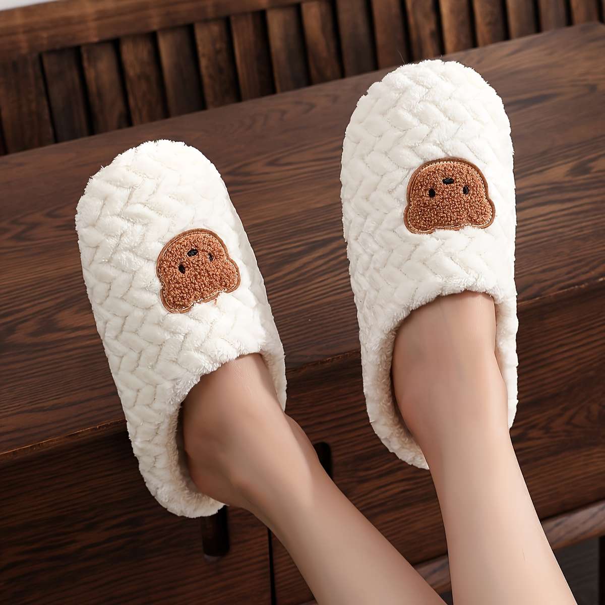 Cotton Slippers Color Grey Sizeuk 6.5-7