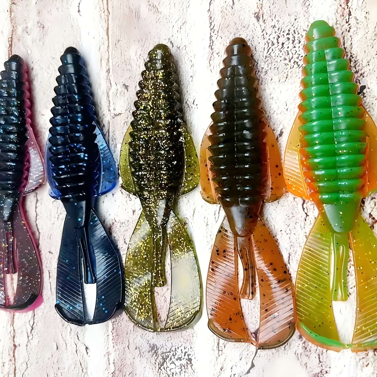 5pcs Vibrant Spiral Soft Baits 8.0cm 4.5g Slow Sinking Silicone Lures for Freshwater Saltw