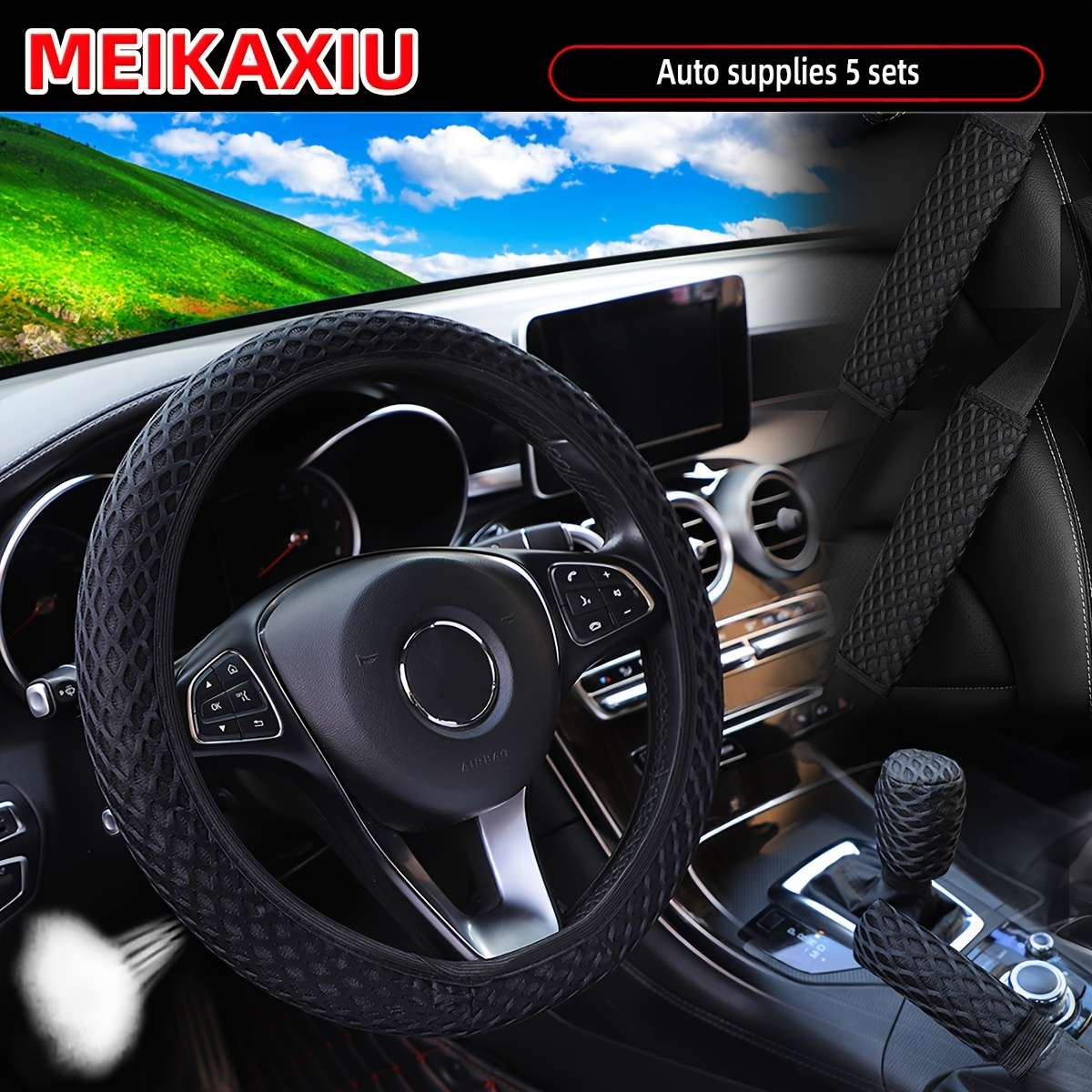 Car Steering Wheel Cover Black